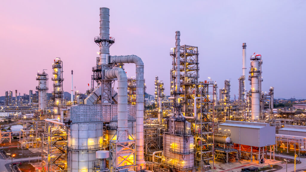 Refinery at night